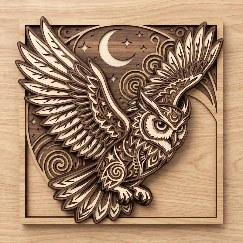 Layered Wooden Vector Art