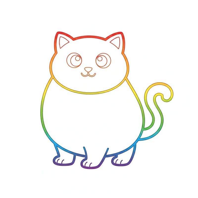 Simple Rainbow Outline Coloring Pages