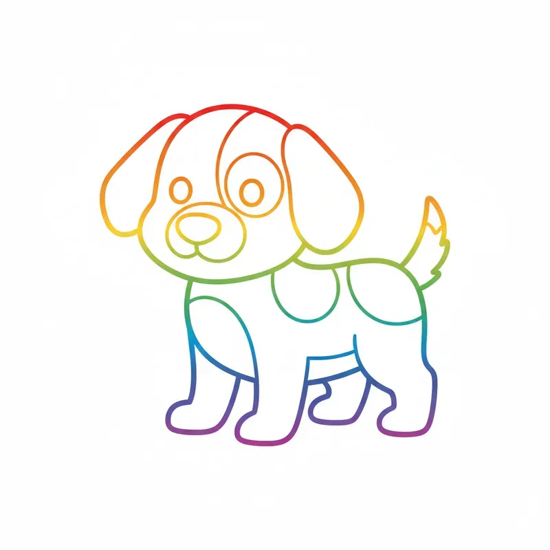 Simple Rainbow Outline Coloring Pages