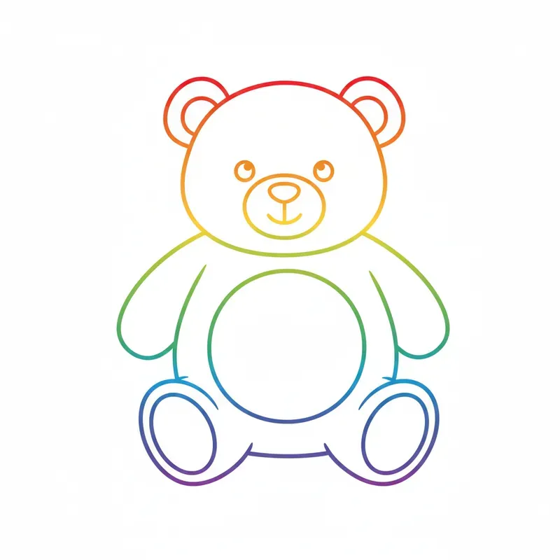 Simple Rainbow Outline Coloring Pages