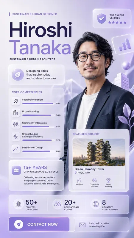 Professional Profile Infographic Ad UIs