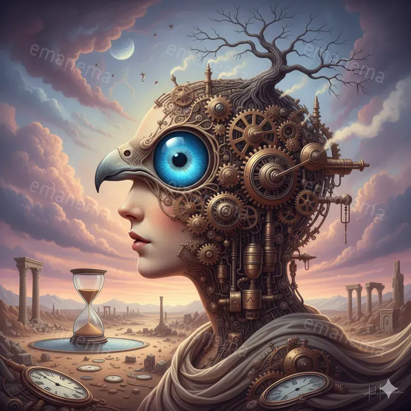 Surreal Steampunk Portrait Illustrations