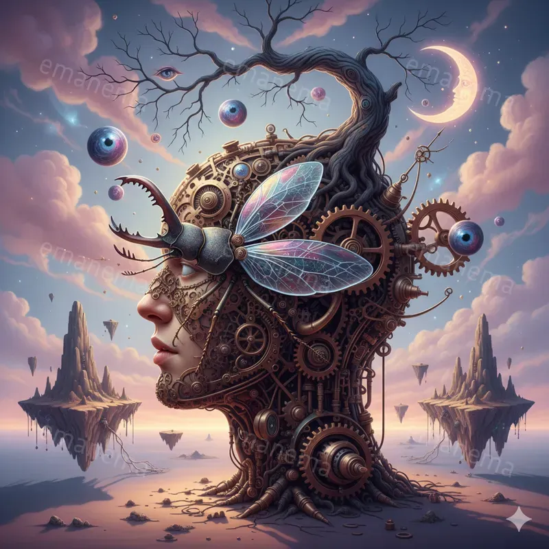 Surreal Steampunk Portrait Illustrations