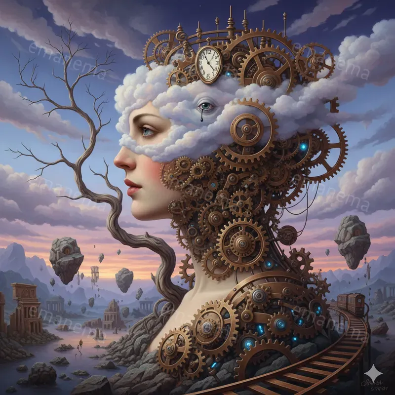 Surreal Steampunk Portrait Illustrations