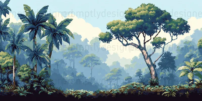 Retro Pixel Landscape Backgrounds