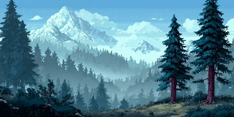 Retro Pixel Landscape Backgrounds