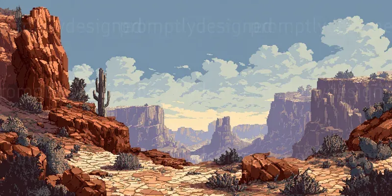 Retro Pixel Landscape Backgrounds