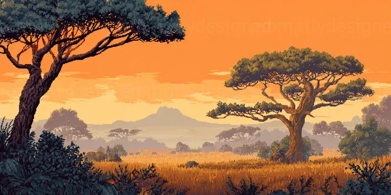 Retro Pixel Landscape Backgrounds