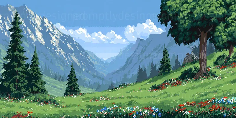 Retro Pixel Landscape Backgrounds