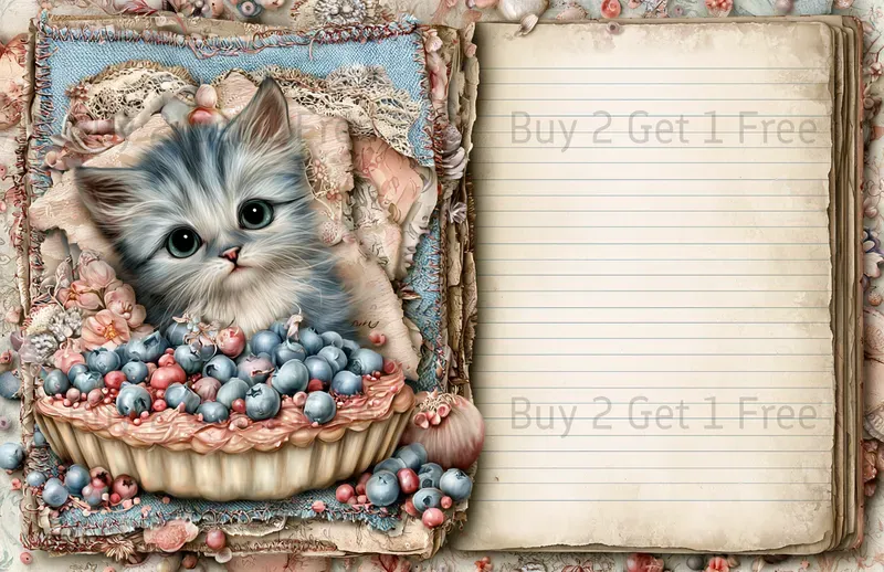 Sweet Denim Baking Girl Double Pages