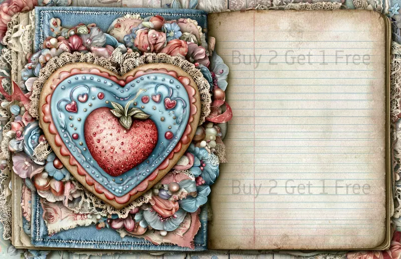 Sweet Denim Baking Girl Double Pages