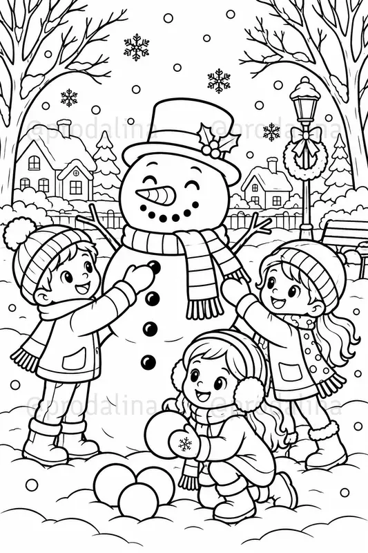 Snowy Days Coloring Pages