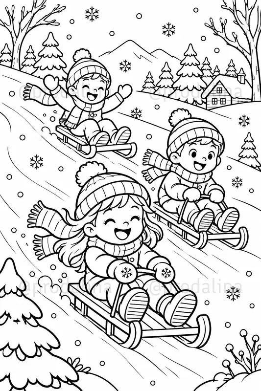 Snowy Days Coloring Pages