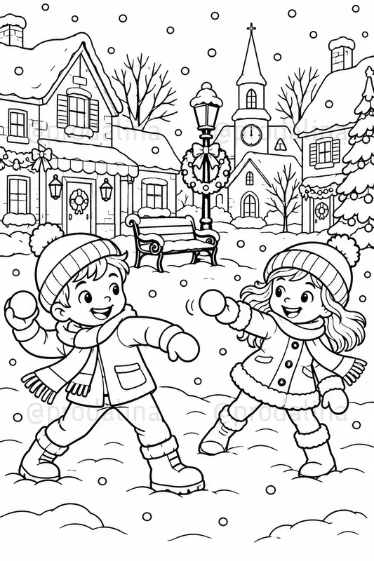 Snowy Days Coloring Pages