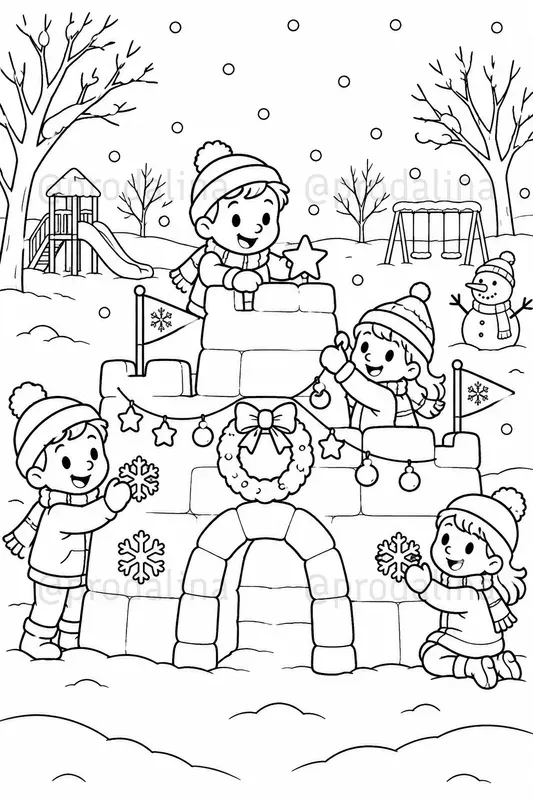 Snowy Days Coloring Pages