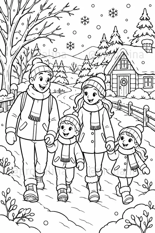 Snowy Days Coloring Pages