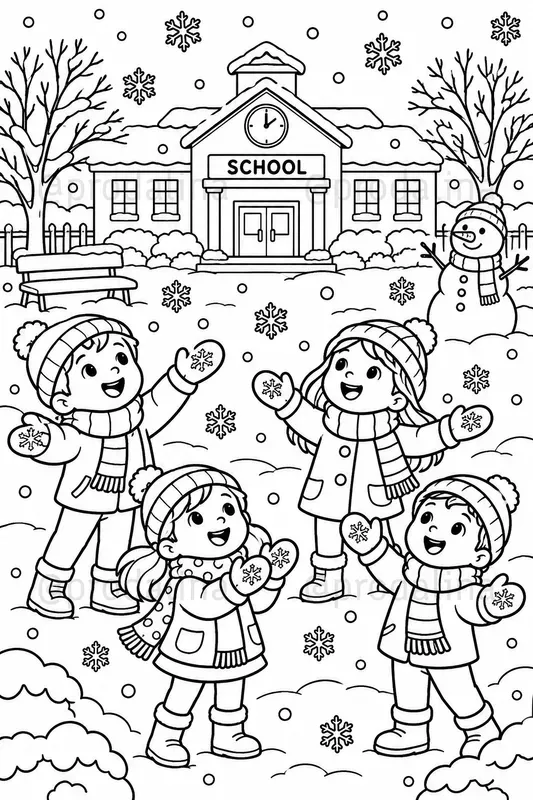 Snowy Days Coloring Pages