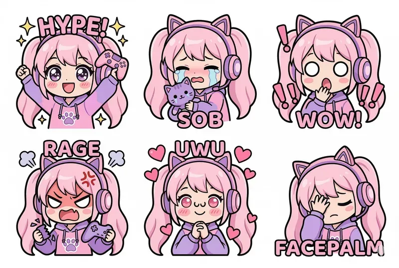 Cute Chibi Twitch Emote Sheets