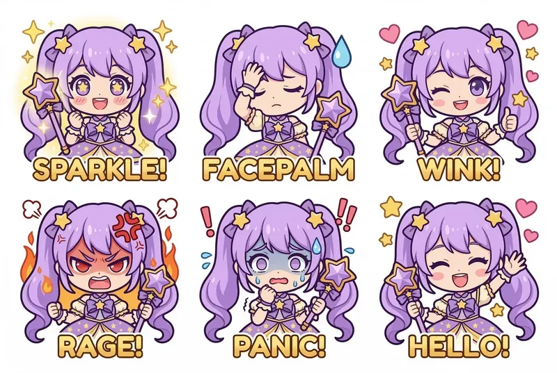 Cute Chibi Twitch Emote Sheets