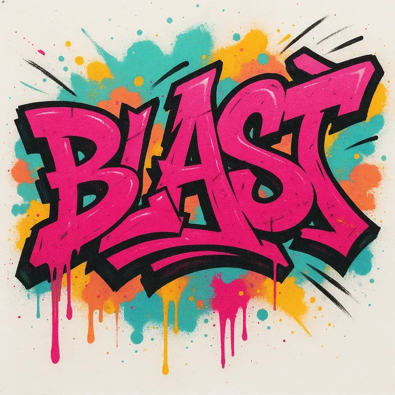 High Contrast Dynamic Graffiti Art