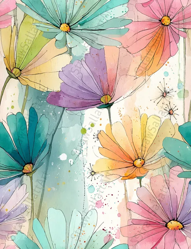 Dreamy Seamless Silk Textile Art Patterns