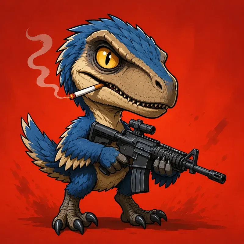 Feathered 2a Raptors Smoking Cigarettes