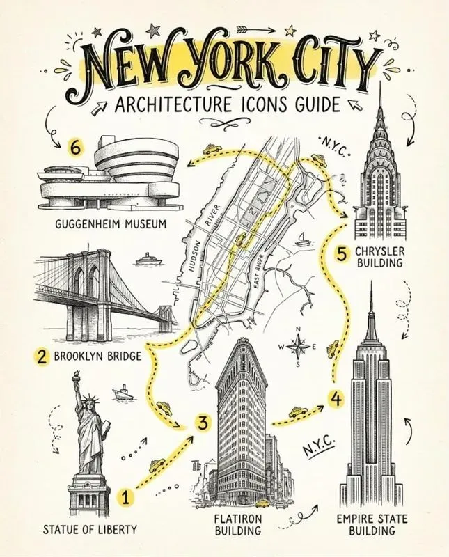 Ink Sketch City Guide Infographics