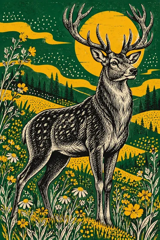 Whimsical Linocut Animal Illustrations