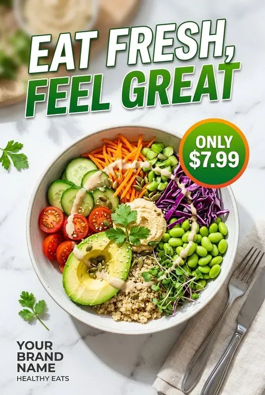 Healthy Food Salad Ad Posters