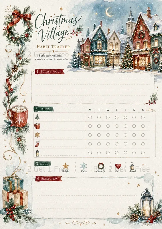 Western Habit Tracker Planner Pages