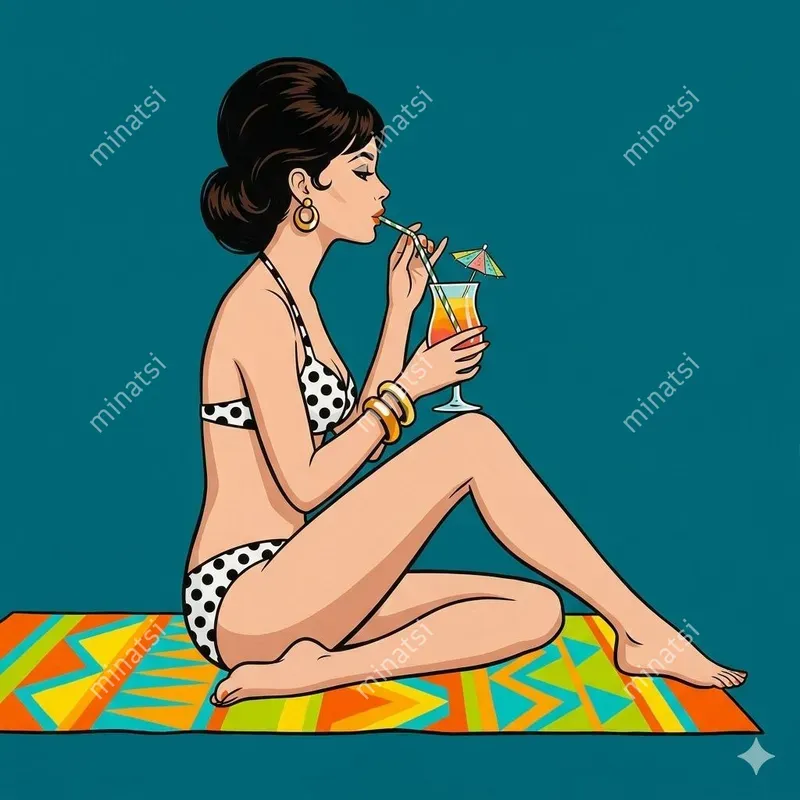 Vintage Summer Fashion Acrylic Art