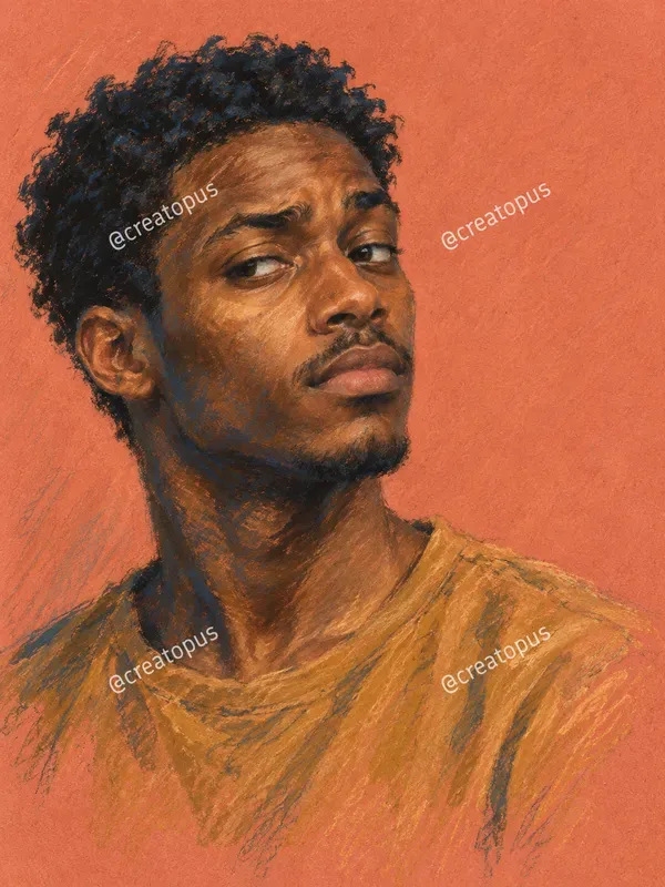 Expressive Human Pastel Art Prints