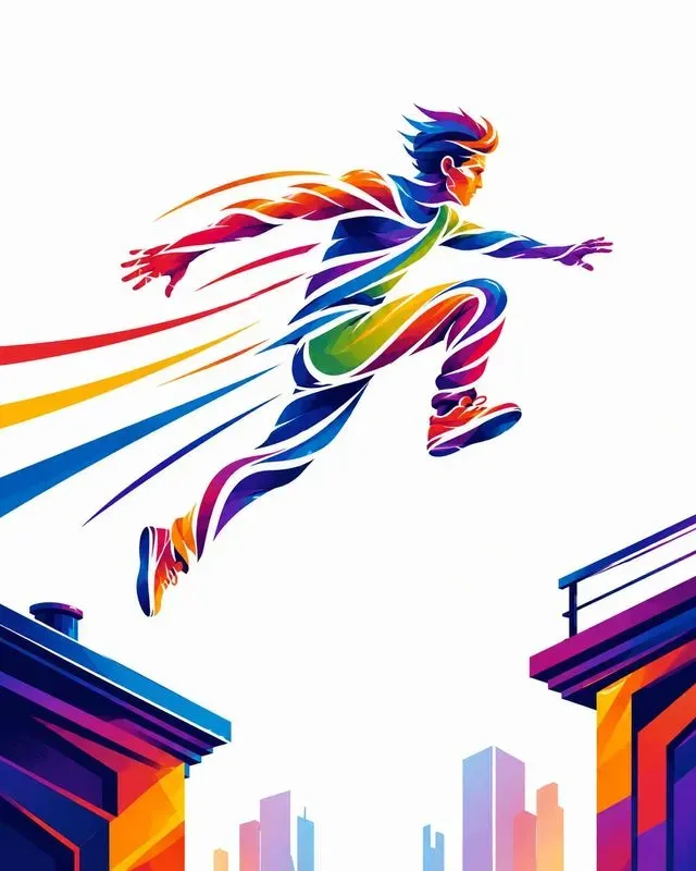 Ribbon Motion Silhouettes