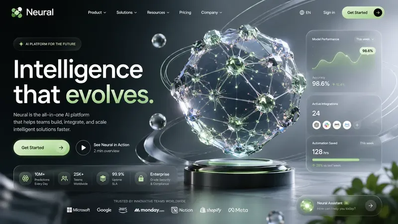3D Saas Landing Page UI Concepts
