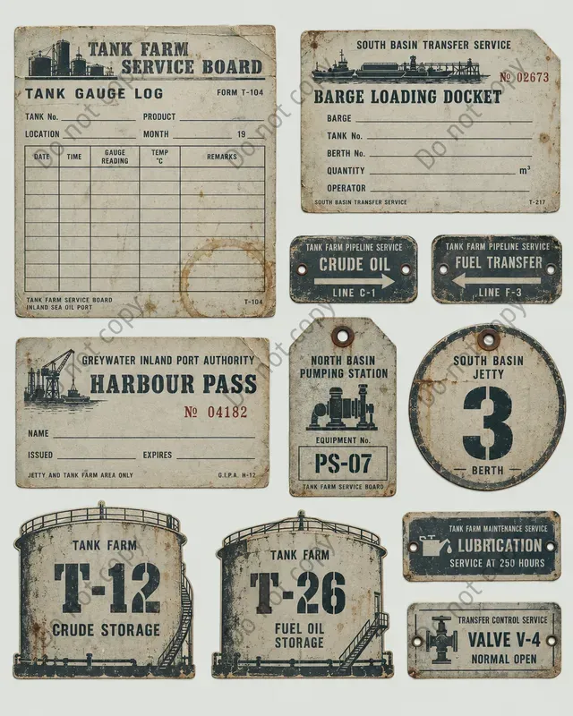Caspian Oil Port Ephemera Sheets