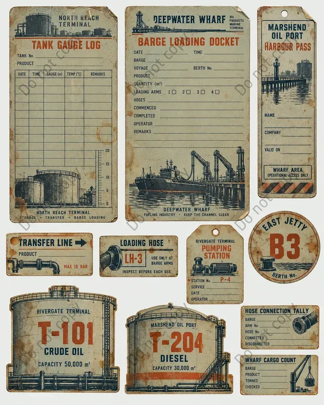 Caspian Oil Port Ephemera Sheets