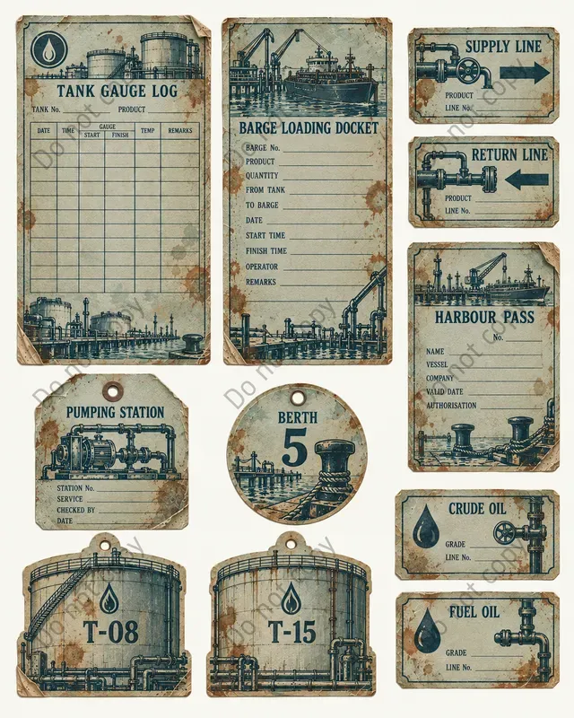 Caspian Oil Port Ephemera Sheets
