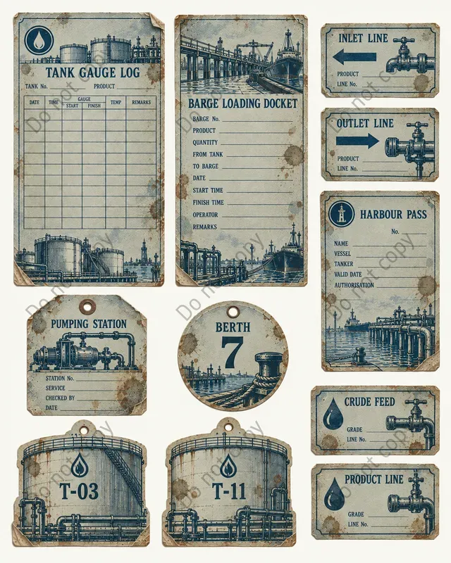 Caspian Oil Port Ephemera Sheets
