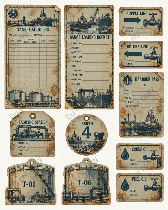 Caspian Oil Port Ephemera Sheets