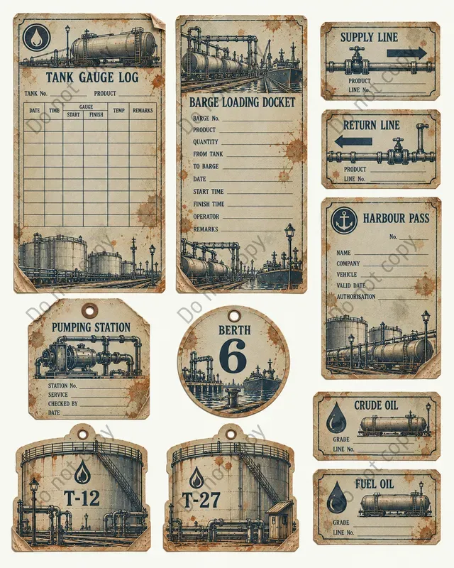 Caspian Oil Port Ephemera Sheets