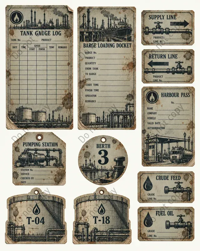 Caspian Oil Port Ephemera Sheets