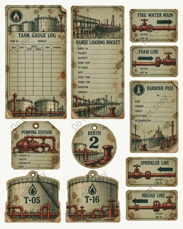 Caspian Oil Port Ephemera Sheets