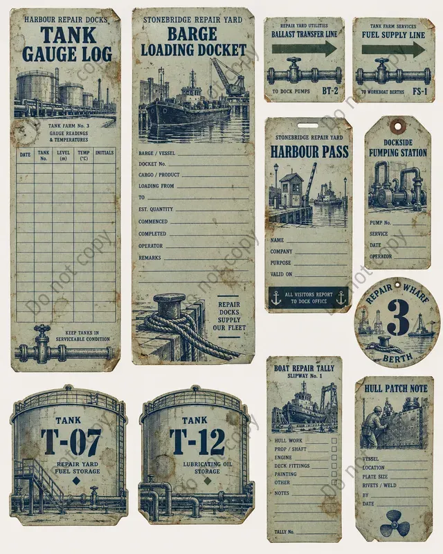 Caspian Oil Port Ephemera Sheets