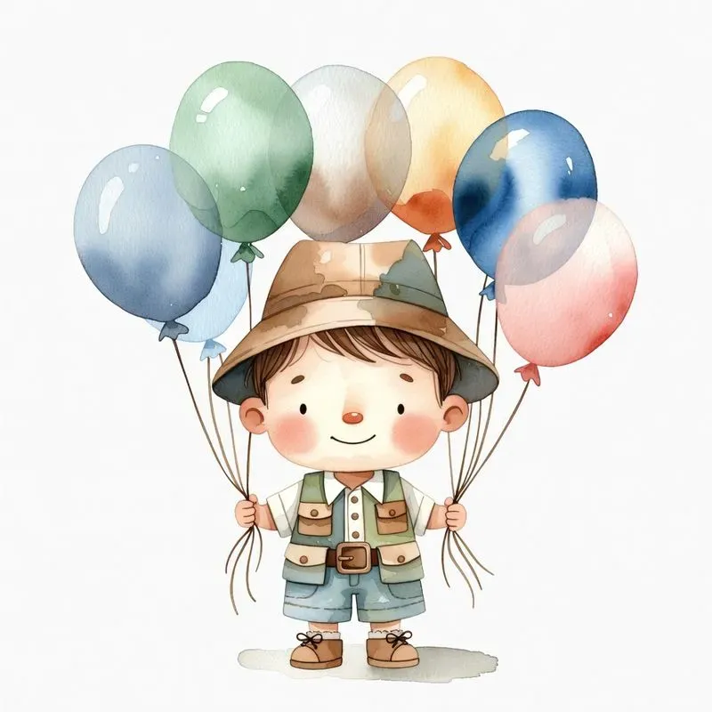 Whimsical Birthday Kids Clipart
