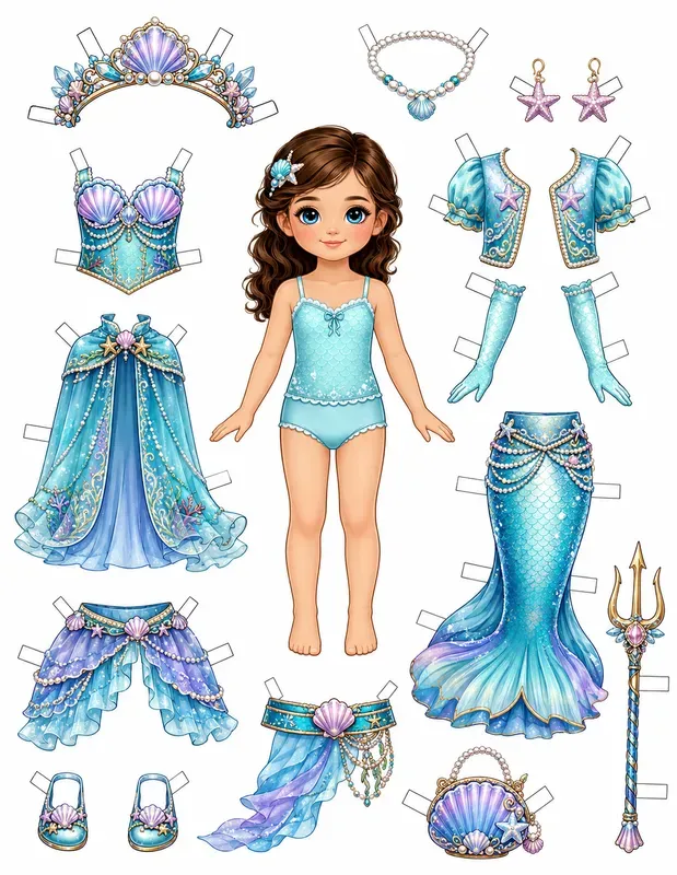 Dress Up Paper Doll Coloring Books