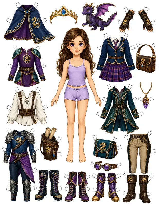 Dress Up Paper Doll Coloring Books