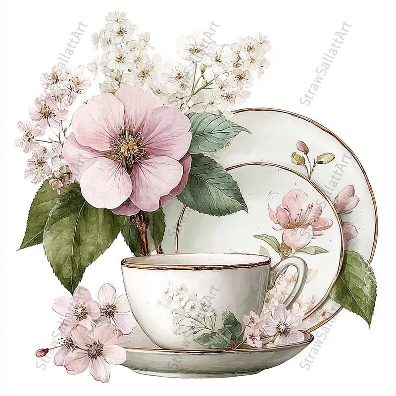Easter Spring Line Art Botanical Clipart