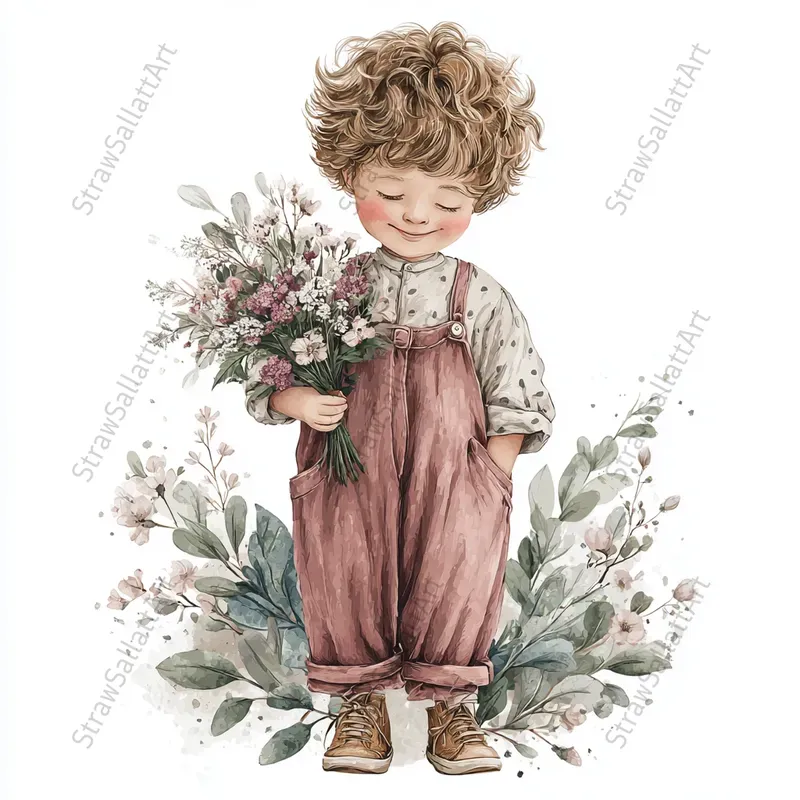 Easter Spring Line Art Botanical Clipart