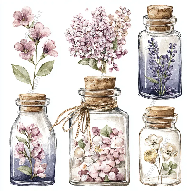 Easter Spring Line Art Botanical Clipart