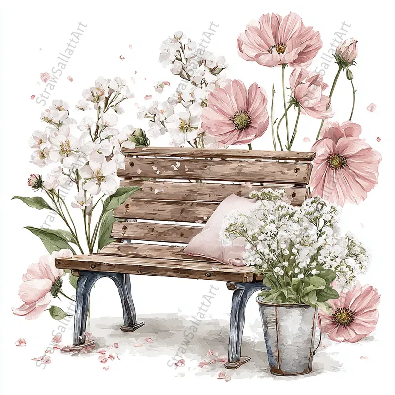 Easter Spring Line Art Botanical Clipart